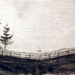 Fence, 2014. etching, 9 x 18